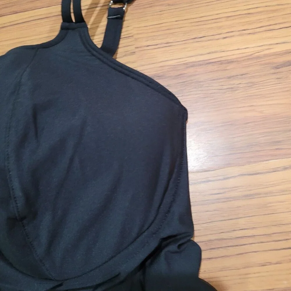 Birdsong Size 38DD‎ Bare Necessities Black Underwire Wrap Tankini Swim Top - Picture 13 of 16
